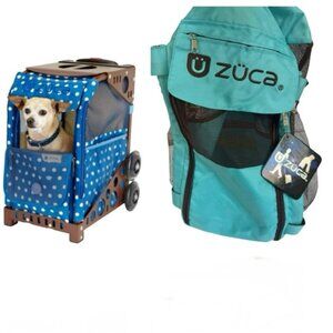 Zuca NEW Pet Carrier Bag Insert Travel Skating Sport Pockets Lightweight Aqua